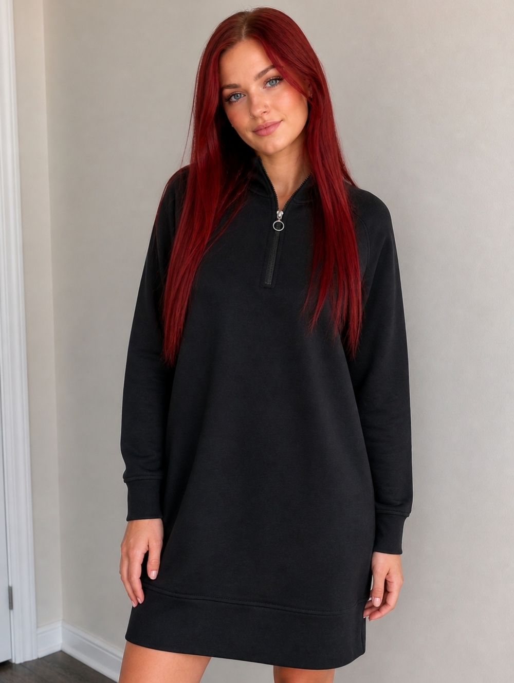 Tout le Monde Snuggle Shift Sweatshirt Dress Black NWT Sz L | Cozy Chic
